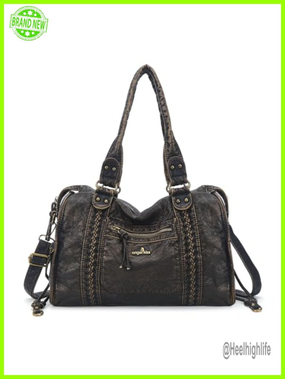 Vegan Leather Hobo Bag Large Tote Satchel Shoulder Bag Multi-Pocket